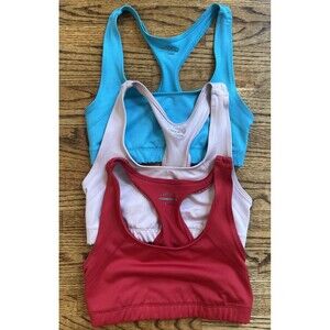Women's BCG Sports Athletic Low Support Bras Red, Blue, Pink - Small - Lot of 3